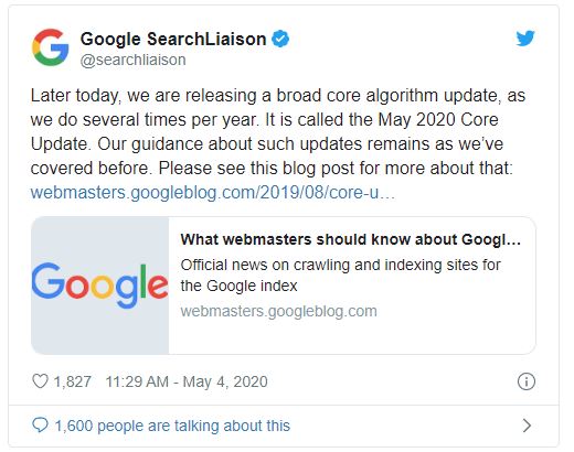 Google May 2020 Core Update